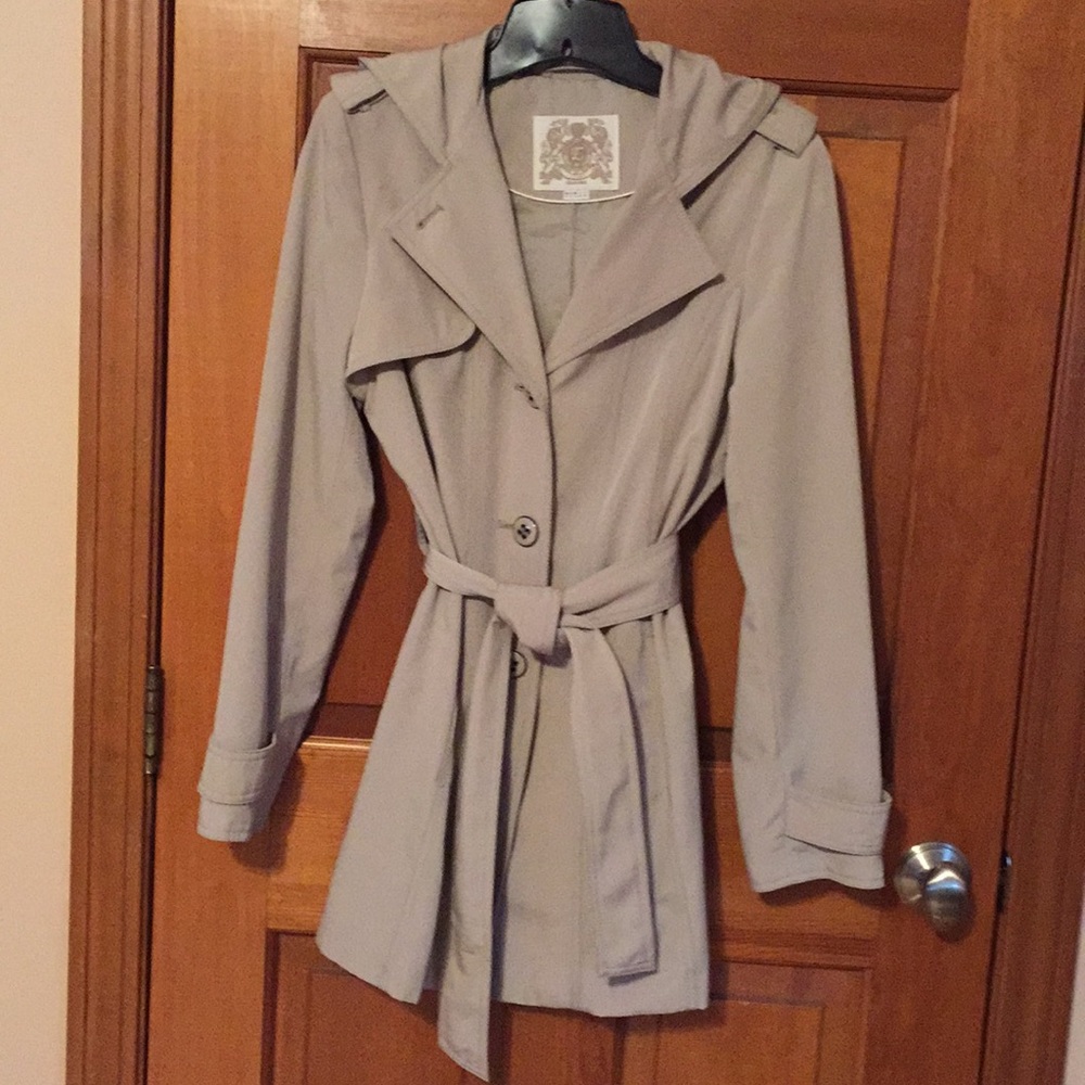 ESPRIT Beige Lined Hooded Rain Jacket